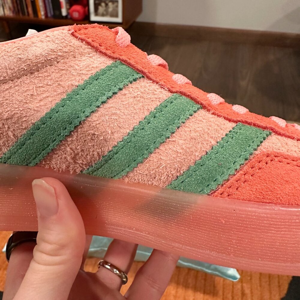 🍓 adidas Gazelle Indoor Semi Pink Spark Preloved Scarlet Green Men's 7 UK 6.5 - Picture 11 of 14